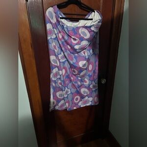 Lucy & Yak A-Line Skirt in Purple and Pink Floral